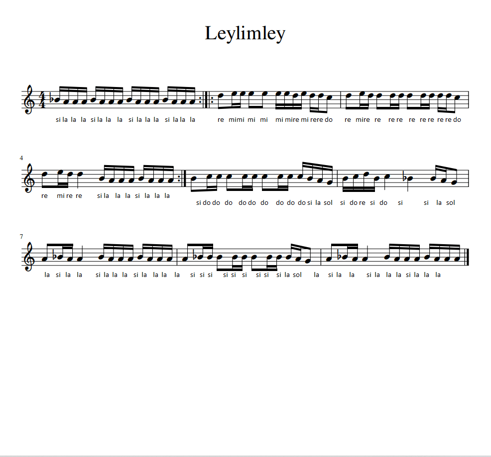 Leylimley Türkü Notaları